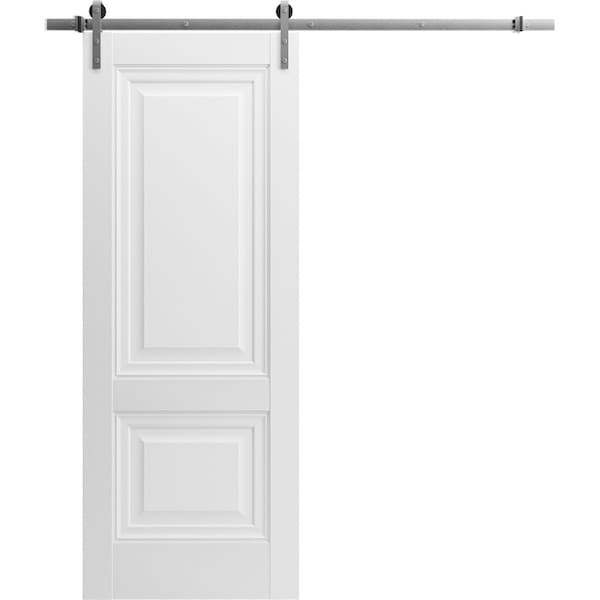 Sartodoors Sliding Closet Bi-fold Doors 48 x 96in, Sete 6933 Nordic White W/ Frosted Glass, Sturdy Tracks SETE6933BF-NOR-4896 - main
